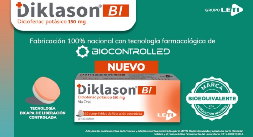 El primer Diclofenac Potásico de 150 mg con tecnología bicapa es de Grupo LETI