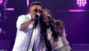 Joaquina fue la invitada especial de Alejandro Sanz en el estadio Santiago Bernabéu